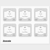 Étiquette de savon et de bougie en dentelle grise (Feuille)