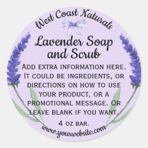 Étiquette de savon et de produits de bain lavande