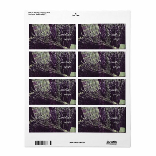 Étiquette de savon - lavande (Feuille entière)