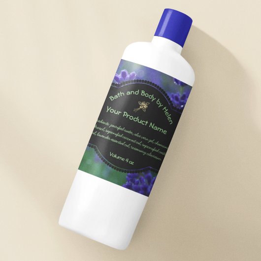 Étiquette de savon lavande - carré avec ingrédient