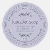 Étiquette de Savon Lavande Mauve Rustique (Devant)
