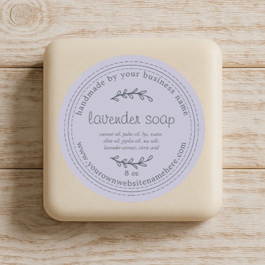 Étiquette de Savon Lavande Mauve Rustique