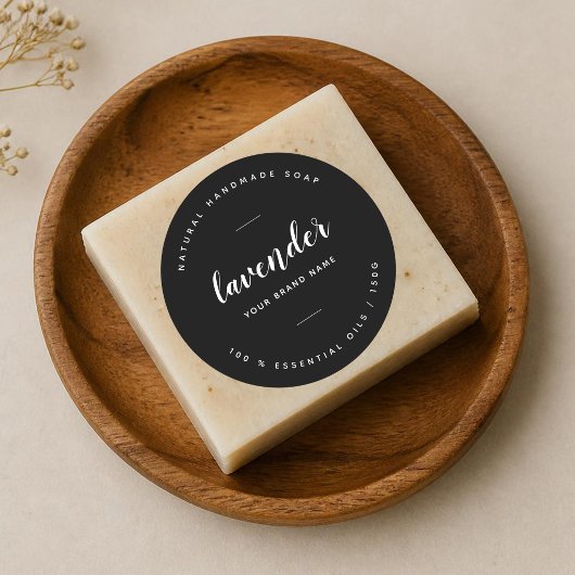 Étiquette de savon minimaliste noir moderne
