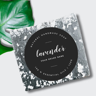 Étiquette de savon minimaliste noir moderne