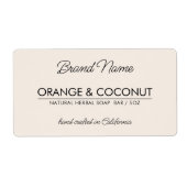 Étiquette de savon moderne beige simple cosmétique (Devant)