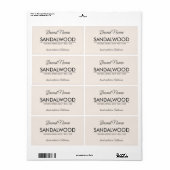 Étiquette de savon moderne beige simple cosmétique (Feuille entière)