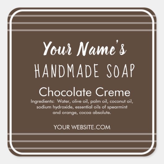 Étiquette de savon moderne personnalisable Grandes (Devant)