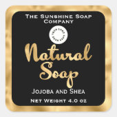 Étiquette de savon naturel avec logo - feuille noi (Devant)