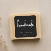 étiquette de savon noir fait main écriture minimal