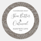 Étiquette de savon personnalisable modèle Floral o (Devant)