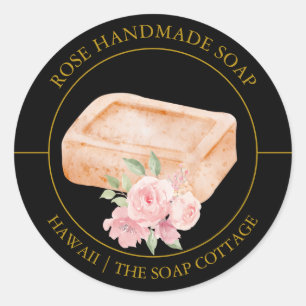 étiquette de savon rose