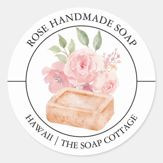 étiquette de savon rose (Devant)