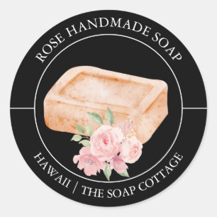 étiquette de savon rose