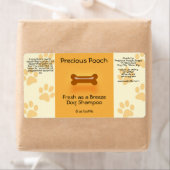 Étiquette de savon Shampooing chien (orange) (En situation)