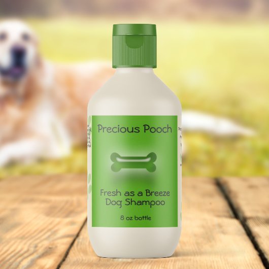 Étiquette de savon Shampooing chien (vert)