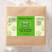 Étiquette de savon Shampooing chien (vert) (En situation)