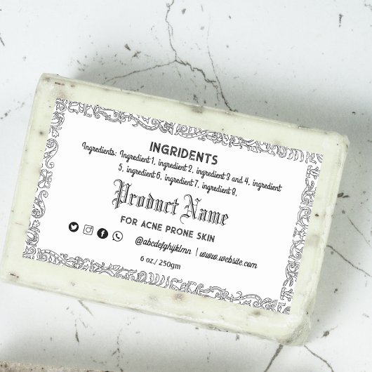 Étiquette de savon vintage fait maison