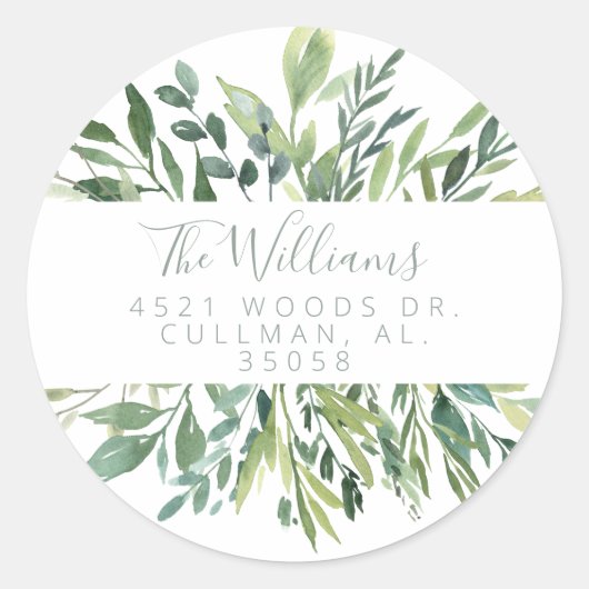 Étiquette de sceau d'adresse de retour de feuillag (Devant)