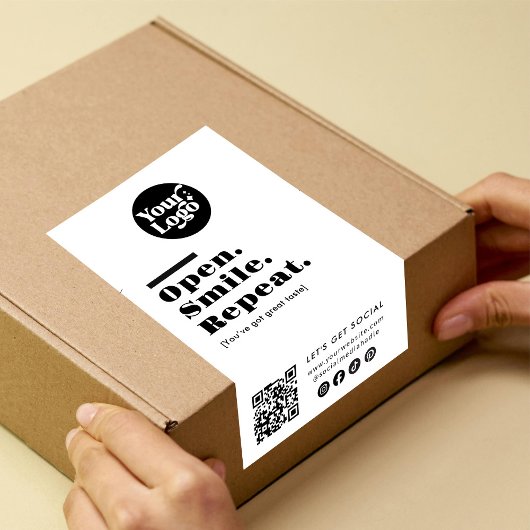 Étiquette de scellage de boîte blanche d'emballage