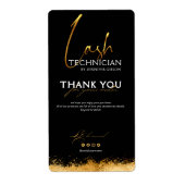 Étiquette de scellement Black & Gold Lash Tech | B (Devant)