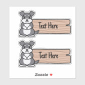 Étiquette de Schnauzer miniature mignonne (Feuille)