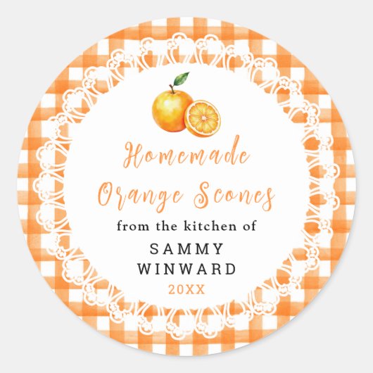 Étiquette de Scone à l'Orange Maison (Devant)