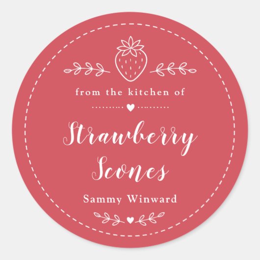 Étiquette de Scones aux Fraises Maison (Devant)