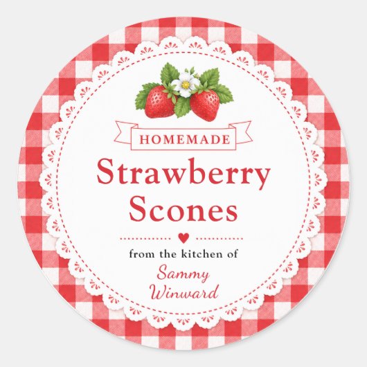 Étiquette de Scones aux Fraises Maison (Devant)