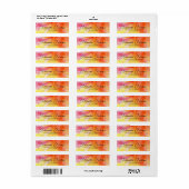Étiquette de script chic rose orange jaune artisti (Feuille entière)