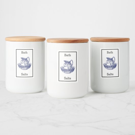 Étiquette de sel de bain antique (Bouteilles)