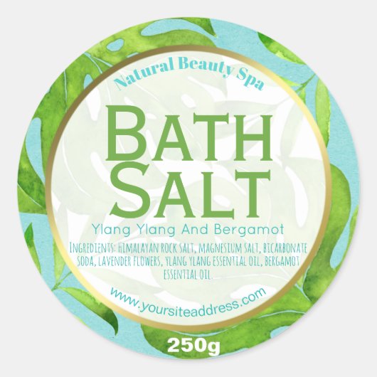 Étiquette de sel de bain personnalisable (Devant)