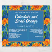 Étiquette de sels de bain étanches à fleurs orange (Étiquettes simples)