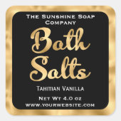 Étiquette de sels de bain noirs et d'or (Devant)