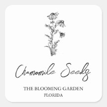 Étiquette de semences Chamomile