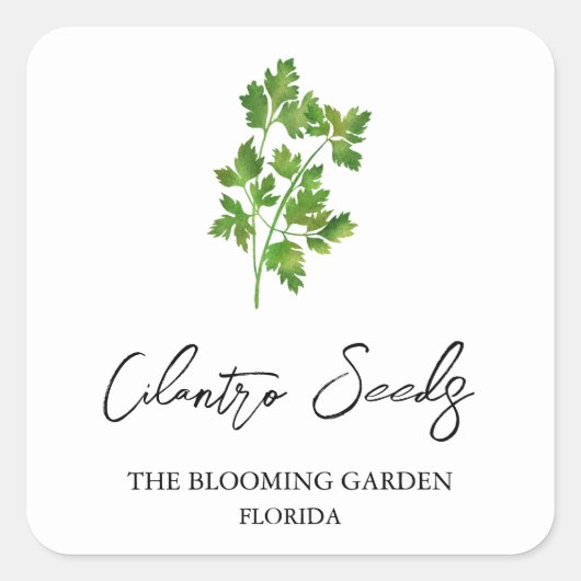 Étiquette de semences Cilantro (Devant)