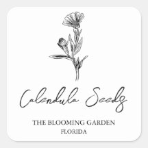 Étiquette de semences de Calendula