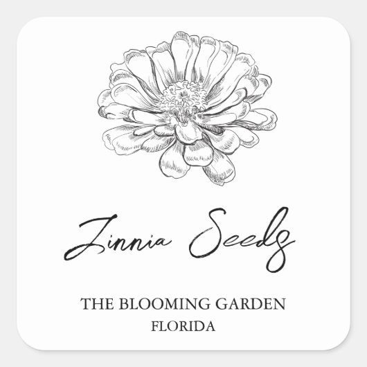 Étiquette de semences Zinnia (Devant)