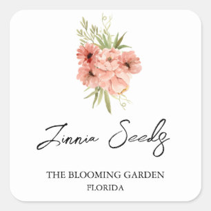 Étiquette de semences Zinnia