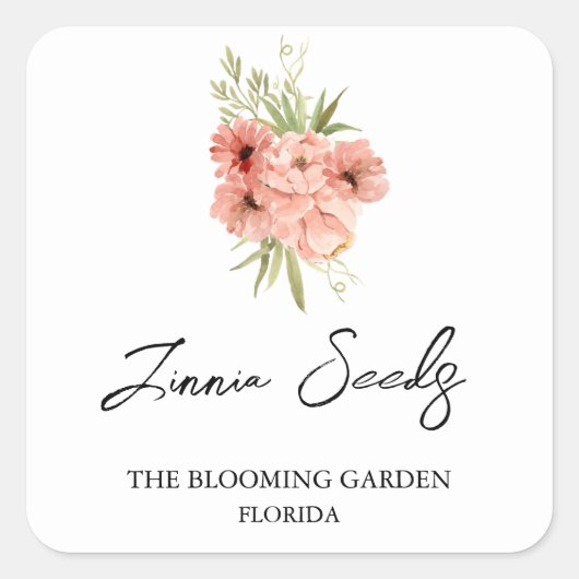 Étiquette de semences Zinnia (Devant)