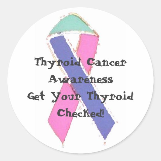 Étiquette de sensibilisation au cancer de la thyro (Devant)