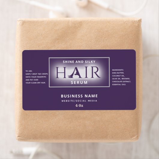 Étiquette de sérum de cheveux élégant moderne (En situation)