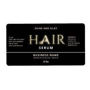 Étiquette de sérum de cheveux élégant moderne