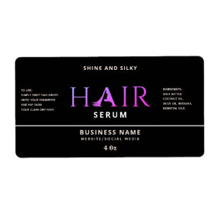 Étiquette de sérum de cheveux élégant moderne
