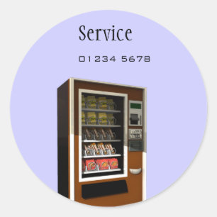étiquette de service de machine distributrice