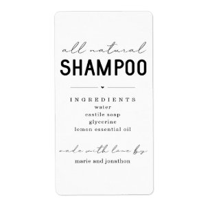 Étiquette de shampooing maison personnalisé
