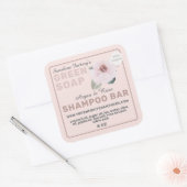 Étiquette de Shampooing Solide Rose Rougeâtre (Enveloppe)