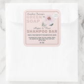 Étiquette de Shampooing Solide Rose Rougeâtre (Sac)