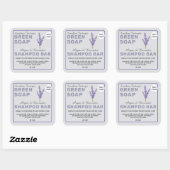 Étiquette de Shampooing Solide Violet Pastel (Feuille)