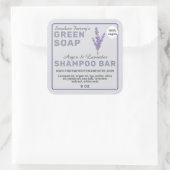 Étiquette de Shampooing Solide Violet Pastel (Sac)