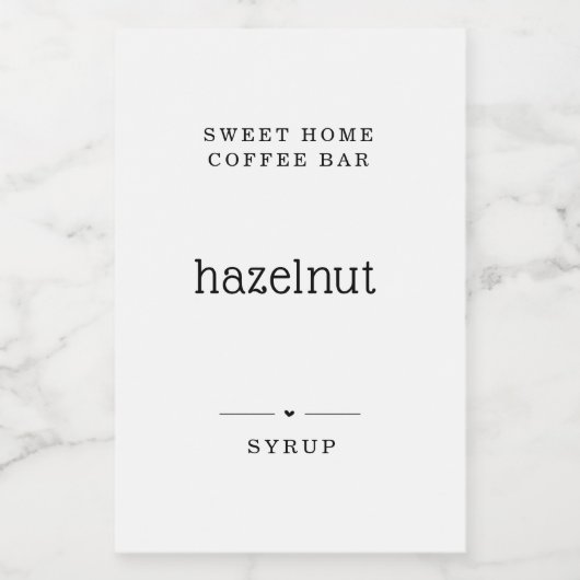Étiquette de sirop de café (Étiquettes simples)
